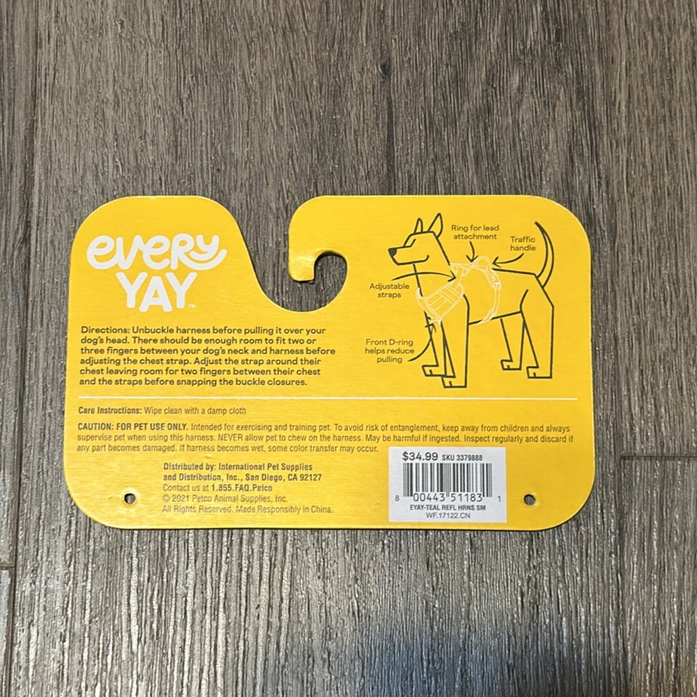 EveryYay Embrace the Pace Teal Reflective Dog Harness Small New w/ tag cut off - Picture 9 of 9